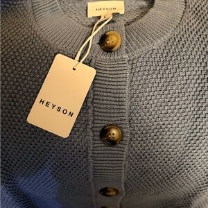 Heyson Sweetest Layer Cardigan Periwinkle Blue Size L NWT